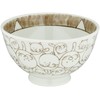 Hasamiyaki 44665 Lightweight Rice Bowl (Medium), Cat Arabesque Pattern, Brown