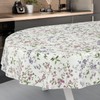 ANRO Oilcloth Tablecloth Oilcloth Tablecloth Washable Garden Tablecloth Flowers Oval