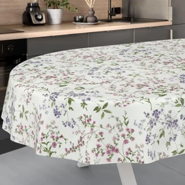 ANRO Oilcloth Tablecloth Oilcloth Tablecloth Washable Garden Tablecloth Flowers Oval 180 x 140 cm Cut Edge