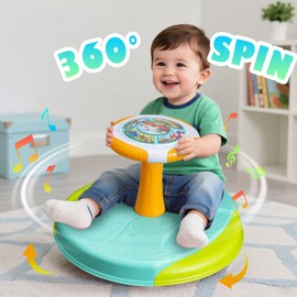 VROGTIK Dinosaur Sit and Spin Toys for Toddlers 1-3, 360° Toddler Spinning Seat with LED Lights and Music Christmas Birthday Gift for 1 2 3 Years Old Boys Sensory Toys Toddler Activities