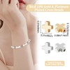 Beebeecraft 1 Box 40Pcs Small Cross Spacer Beads Real 18K