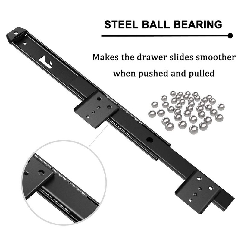 FRMSAET Sliding Keyboard Drawer Tray Hardware 12/14/16/18 inches Slides Heavy