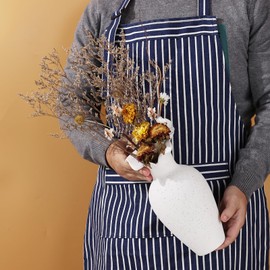 Ceramic Flower Vase for Living Room Bedroom Office Decoration, Mid Century Modern Vase White, Home Decor Flower Vase for Pampas (Big, White)