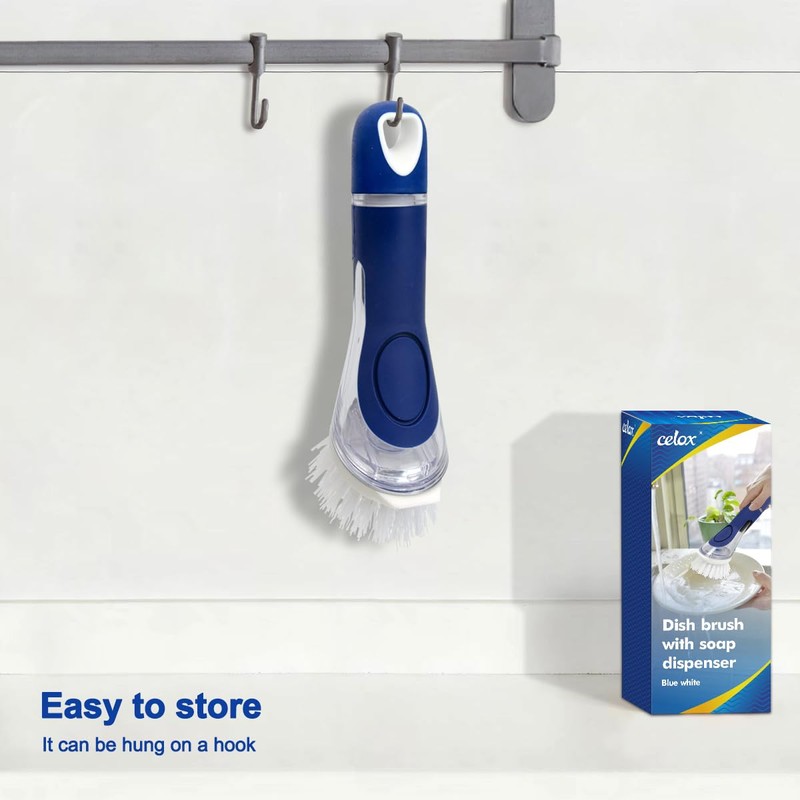 CELOX Dish Brush with Soap Dispenser, Soap Brush for Kitchen