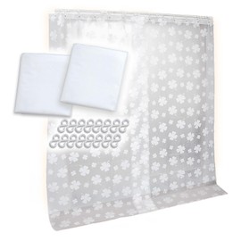 Como Life Draft Prevention Curtain for Sweeping Windows [Set of 2 Curtains, Set of 16 S-Shaped Hooks] (Approx. Width 43.3 inches (110 cm) x Length 88.6 inches (225 cm) Draft Prevention, Cold Air