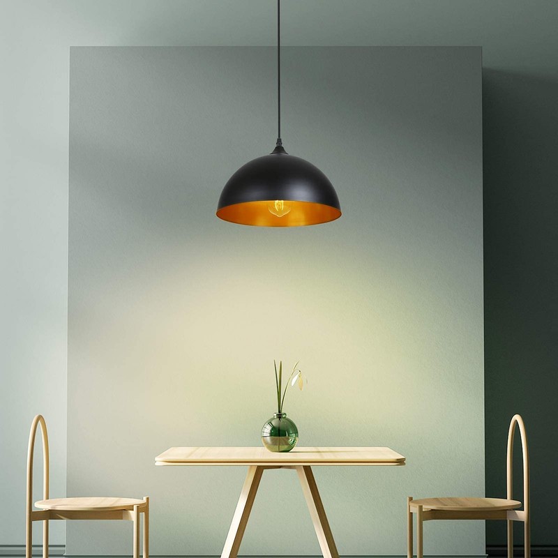 Tomshine Metal Dome Hanging Pendant Lights 2 Pack with 15FT