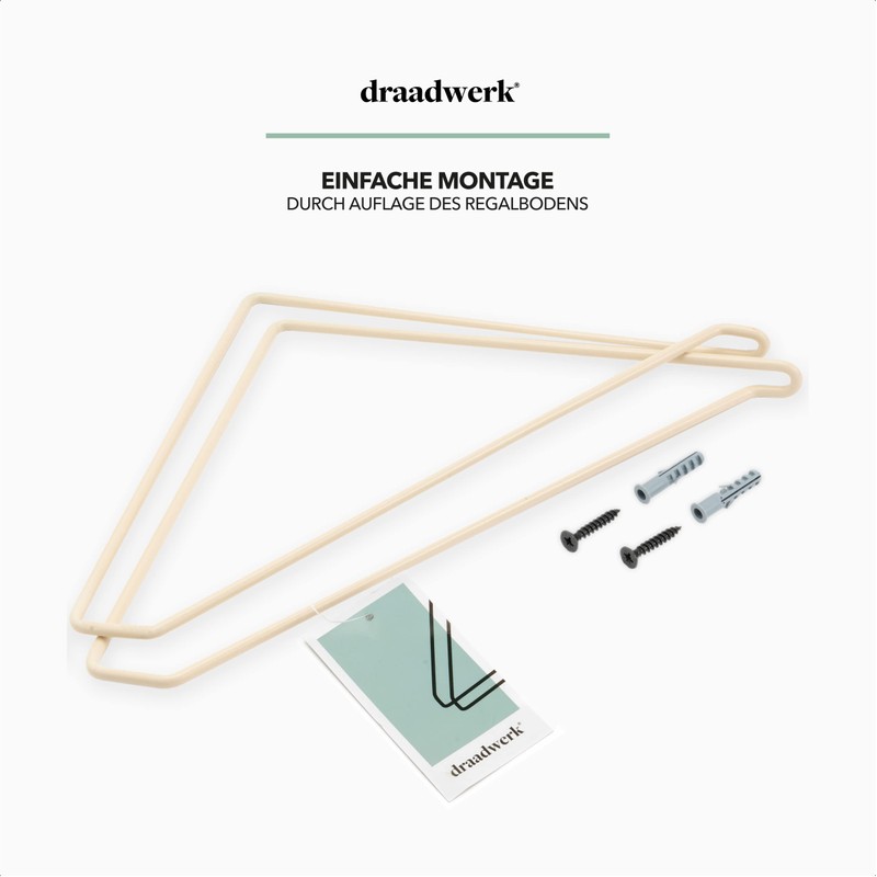 draadwerk® Shelf Brackets, Set of 2 Shelf Brackets, Wire, for