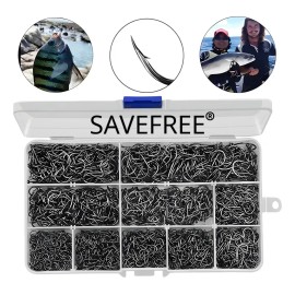1000 Piezas Kit de anzuelos Pesca 3-12# con caja afilados