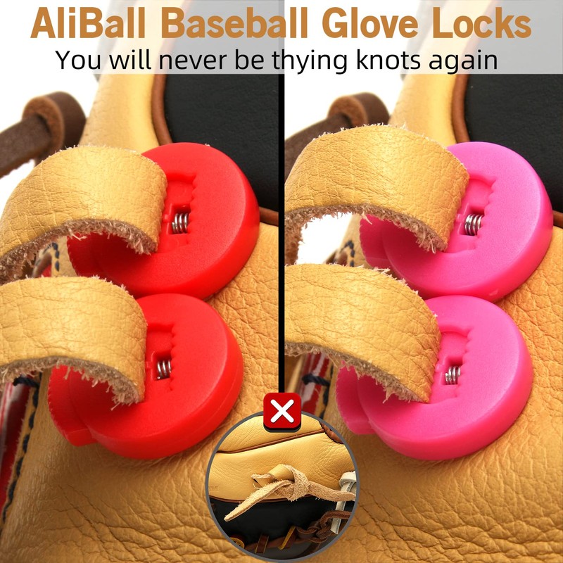 AliBall Glove Locks Baseball, Glove Lace Locks 8 Pack, Never