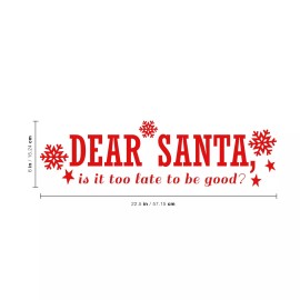 Unbranded Vinyl Wall Art Decal - Dear Santa - 6" x 22.5" - Snowflakes Christmas Seasonal