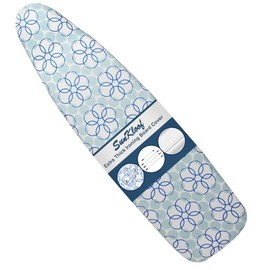 Sunkloof Ironing Board Cover and Pad, Resist Scorching and Staining, 15x54 Reflective Silicone Ironing Board Cover with Thick Padding Extra Thick with Elastic Edges 4 Fasteners