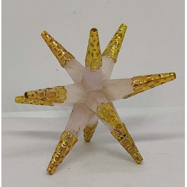 12 Point Rose Quartz Stone Markawa Star Healing Gemstone Reiki Crystal Generator Emf Protection Chakra 3" Markaba Stars Sacred Geometry
