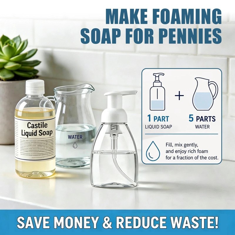 3 Pack 8 Oz Foaming Soap Dispenser BPA Free Refillable