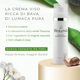 Bioluma Snail Slime Face Cream Moisturising Nourishing Anti-Ageing with Hyaluronic Acid Collagen Vitamins Dry Skin Oily Mixed Adjuvant Anti-Wrinkle Treatment Men Women 50 ml