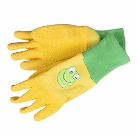 Gebol Kinderhandschuh Froggy Große 5 Baumwolle mit Latex Crinkle Beschichtung, gelb, 528932