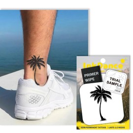 Semi-Permanent Tattoo, Tropical Palm, Long Lasting Temporary Tattoos, Waterproof Plant-Based Ink, Lasts 1-2 Weeks, Color Develops in 24 Hours X237