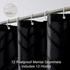 Chyhomenyc Chevron Extra Long Black Boho Shower Curtain Set 72x78