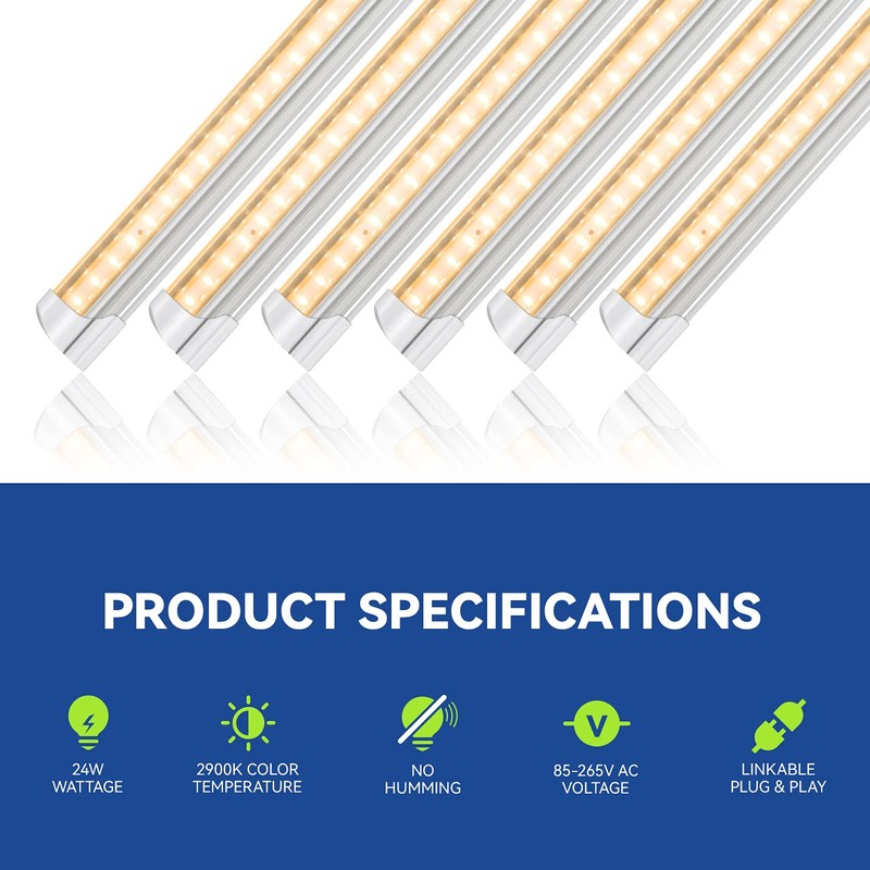 Monios-L Led Grow Lights for Indoor Plants Full Spectrum,T8 2FT