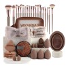 42 Pcs Brochas Maquillaje Profesional Esponjas Neceseres