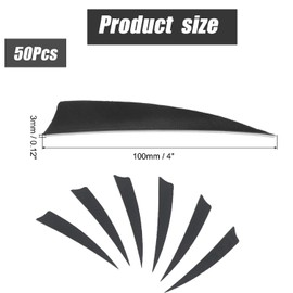 Wzenclave 50 Pcs Arrows Vanes 4-inch Shield Shaped Feather, Left Feather, Feather DIY, Turkey Feather Traditional Bow, Recurve Bow, Archery Arrow Feather for Hunting Arrow Accessories DIY Archeryr