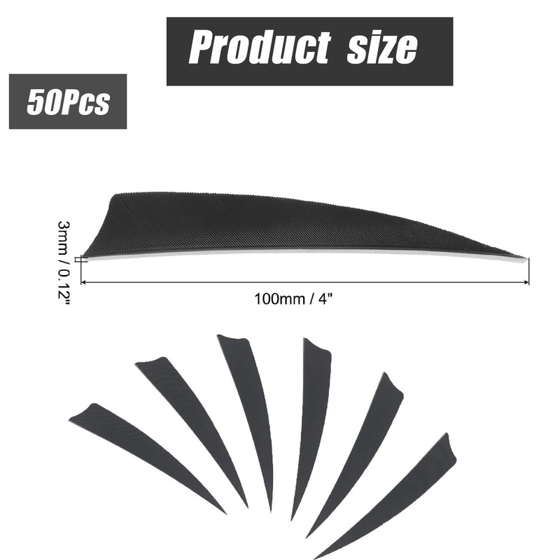 Wzenclave 50 Pcs Arrows Vanes 4-inch Shield Shaped Feather, Left