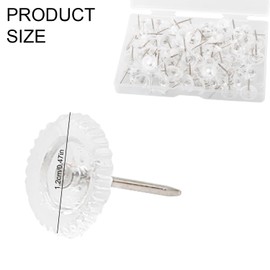 100pcs Clear Studs, Plastic Push Pins, Thumbtacks, Flat Push Pins with Steel Tips for Cork Boards, Bulletin Boards, Walls (Black and Transparent)