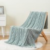 Battilo Sage Green Throw Blanket for Couch,51"x67", Cable Chenille Knitted