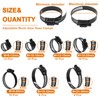 Litoexpe 60 Pack Black Hose Clamps, Stainless Steel Worm Gear