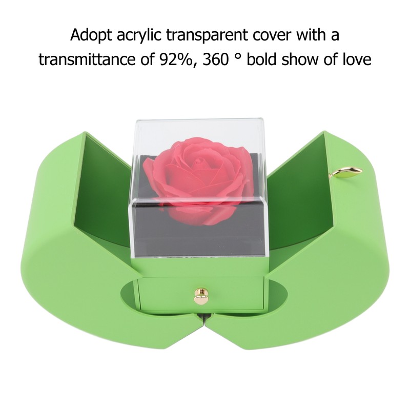 Rose Jewelry Box Apple Rose Shape Acrylic Jewelry Gift Box