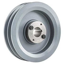 Cast Iron 6.75" Dual Groove Belt B Section 5L Pulley w/ 1-1/8" Sheave Bushing