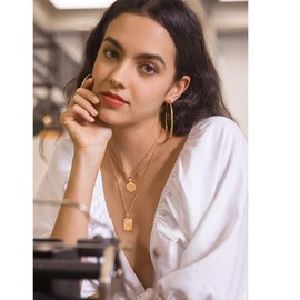 U7 Necklaces N Initial Letter Gold Pendant Womens Jewellery Men Necklace