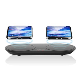 erekomu Wireless Charger Qi Fast waiyaresutya-zya- Connect Simultaneous Charging, Tabletop Type W + W Black 2 W – qa05bk