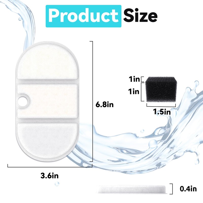 32 Packs for Petlibro Cat Water Fountain Filters Replacement, Compatible