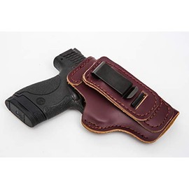 The Holster Store Colt Mustang Pocketlite w/CT Laserguard Leather Gun Holster Right Hand Mahogany - Pro Carry Shirt Tuck