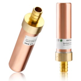 AquaNeurk 2Pcs Copper Straight Water Hammer Arrestor, 1/2 Inch Pex Crimp Straight Hammer Arrestor For Potable Water Plumbing Application, F1807 Connection
