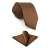 [S&W SHLAX&WING] Men's Necktie Brown Copper Formal Neck Tie Set