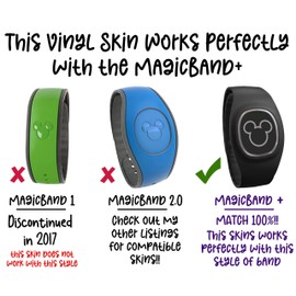 Retro Stripes Wrap Magic Band + Skin Vinyl Decal Wrap Compatible with MagicBand+ (New 2022 Release)