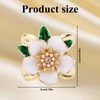Elegant Gardenia Flower Scarf Ring, CZ Crystal Floral Clip Fashion