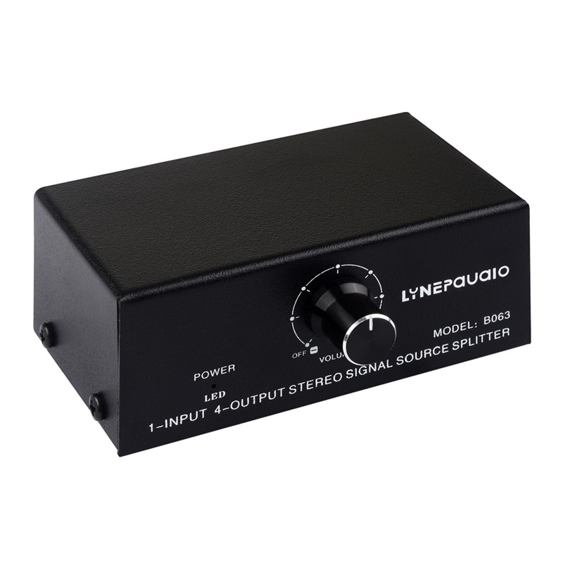 LYNEPAUAIO B063 1 in 4 out Audio Signal Distributor Stereo