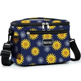 Generic BEIMILY Lunch Bag for Women/Men,Reusable Lunch Box Small Cooler Bag Soft Sided,Leakproof Cooler Bag for Office Work Picnic Beach with Adjustable Shoulder Strap (sunflower), 2311A