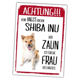 Shiba Inu Dog Sign Warning Fence Woman Saying Door Sign Dog Sign Warning Sign Gift Idea Funny Saying Dog Motif Aluminium Weatherproof Dog Sign