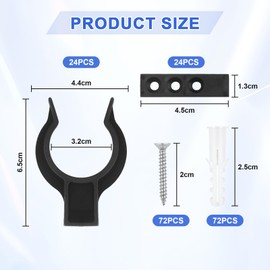 YnewL Skirting Clips, Pack of 24 Skirting Board Kitchen with 72 Screws 72 Expansion Tube, Robust and Durable Kitchen Skirting Panel, Kitchen Plinth Attachment for 32-42 mm Kitchen Feet