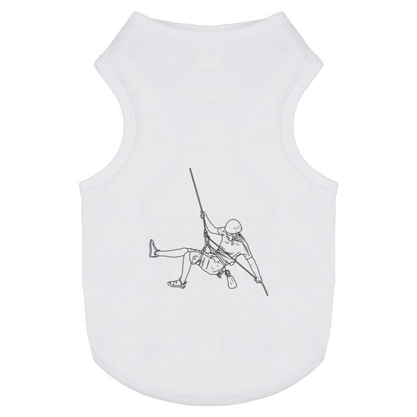 Azeeda 'Rock Climber Abseiling' Pet Dog/Cat T-Shirt, L (PT00116247)