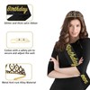 POPOYU 70th Birthday Tiara and Sash,Gold 70th Birthday Crown,Birthday Queen