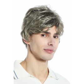 WIG ME UP - DW94A-18T22 Wig Men Women unisex short parting wavy light brown streaked with blond highlights