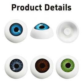 pson 20PCS 20mm Plastic Half Round Eyeballs, Plastic Doll Eyes Eyeball, Colorful Acrylic Eyes for DIY Accessories, Craft, Doll
