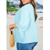 Eytino Women Plus Size Summer Cardigan Half Sleeve Knitted Jacquard