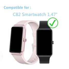 Aemus Screen Protector Compatible for Auxiou Fitness Tracker Watch 1.47" (6 Pack) Clear TPU Soft Film Compatible for Bestinn P900, C82 Smart Watch