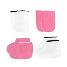 IWOWHERO Manicure Foot Cover 2 Pack Foot Membrane Covers Wax Heat Preservation Mitts Durable Spa Tools Chemical Defense and Comfortable Material