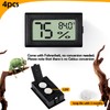 4 PCS Rectangle Reptile Thermometer and Humidity Gauge for Bearded